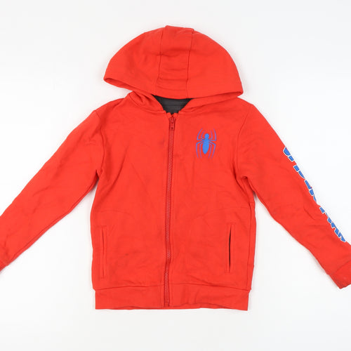 Marks and Spencer Boys Red Superhero Full Zip Hoodie 8 Years