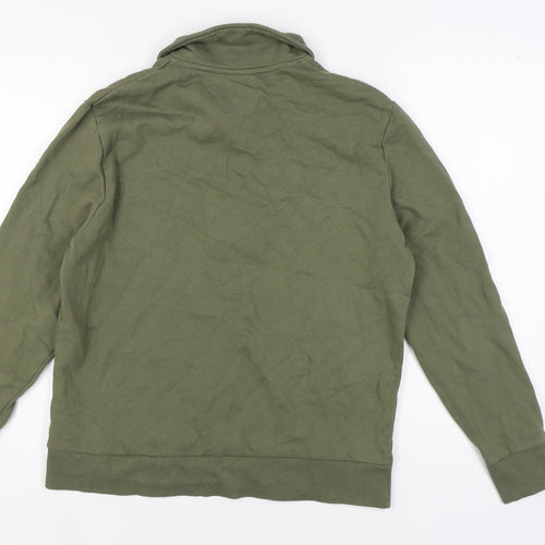 ASOS DESIGN Men's Green M 1/4 Zip Collared Sweatshirt