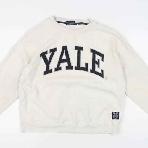 Yale University Unisex White Pullover Sweatshirt L