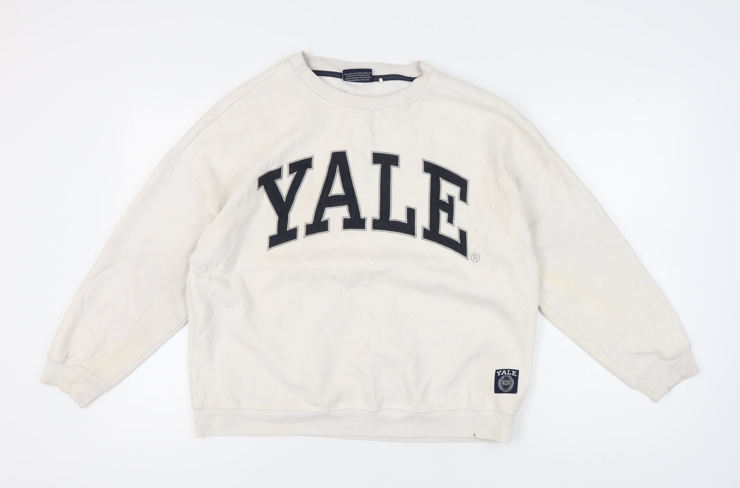 Yale University Unisex White Pullover Sweatshirt L