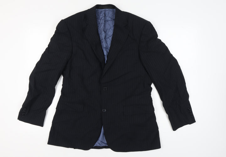 Marks and Spencer Men's Navy Striped Suit Jacket 38R