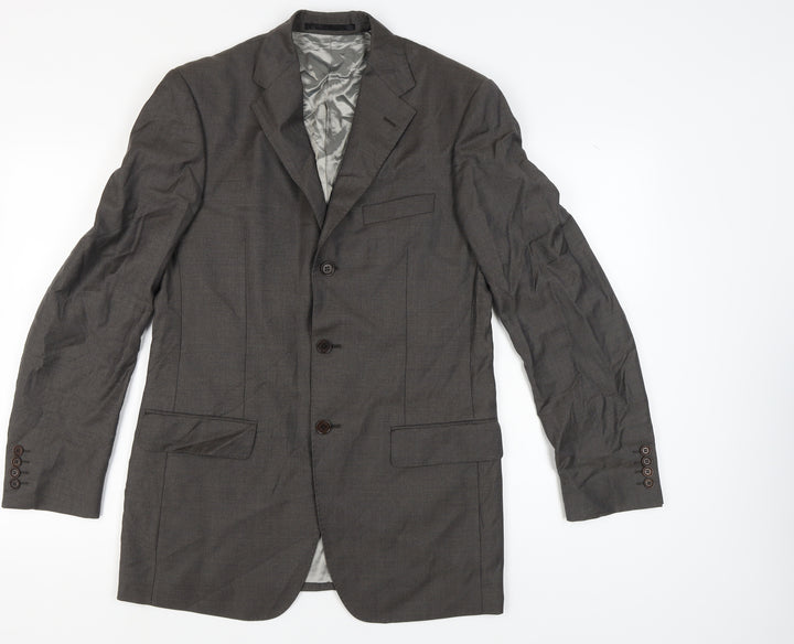 Marks and Spencer Grey Wool Men's Blazer - Size 38L