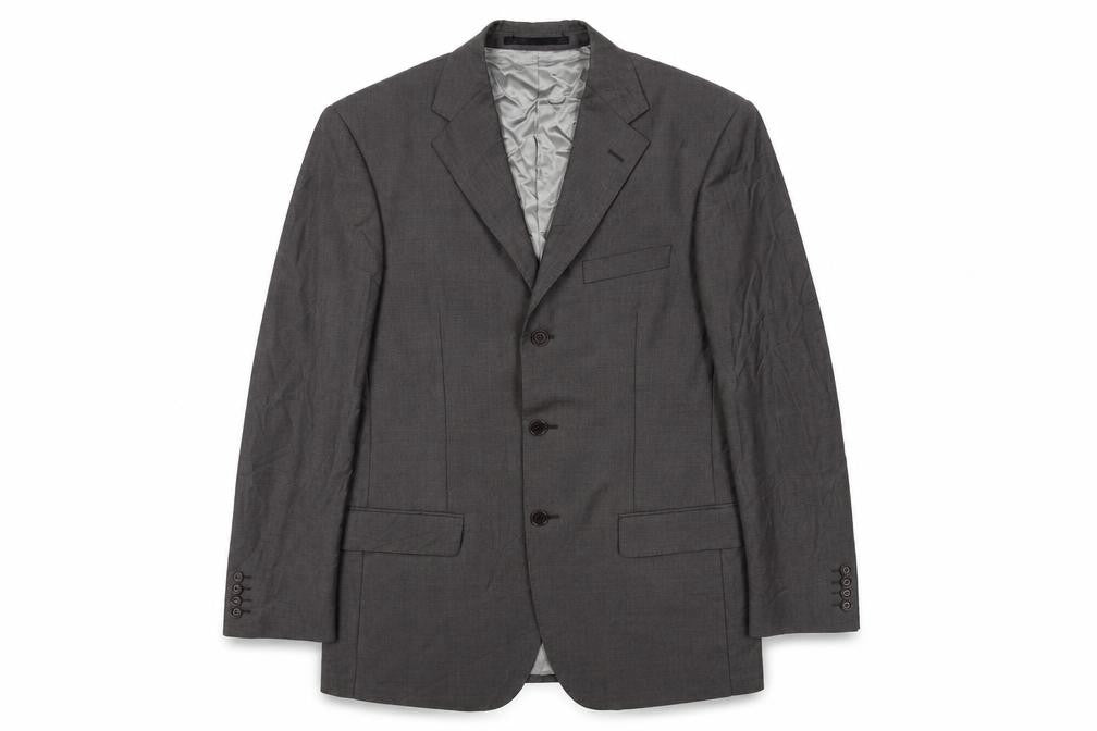 Front view of Marks & Spencer Grey Wool Men's Blazer -, size 38L