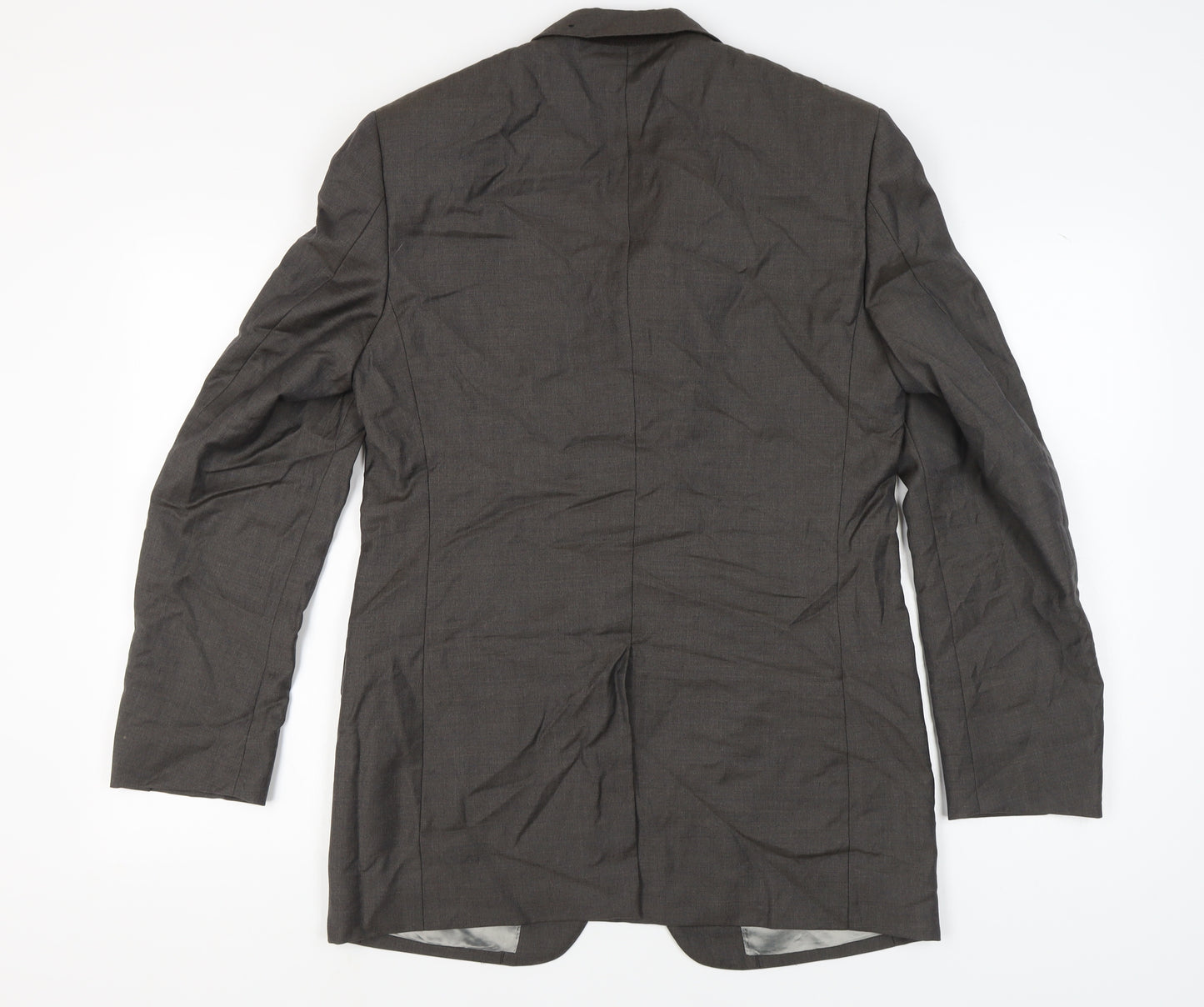 Marks and Spencer Grey Wool Men's Blazer - Size 38L