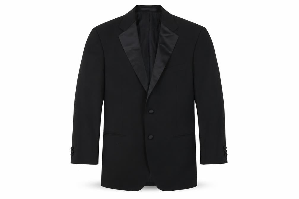 Front view of Marks & Spencer Men's Black 40S Tuxedo Blazer Formal