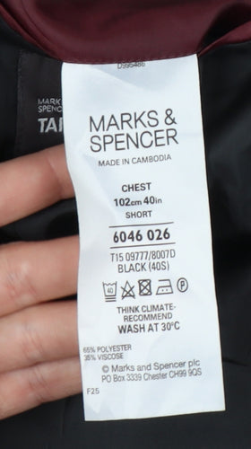 Marks and Spencer Men's Black 40S Tuxedo Blazer Formal