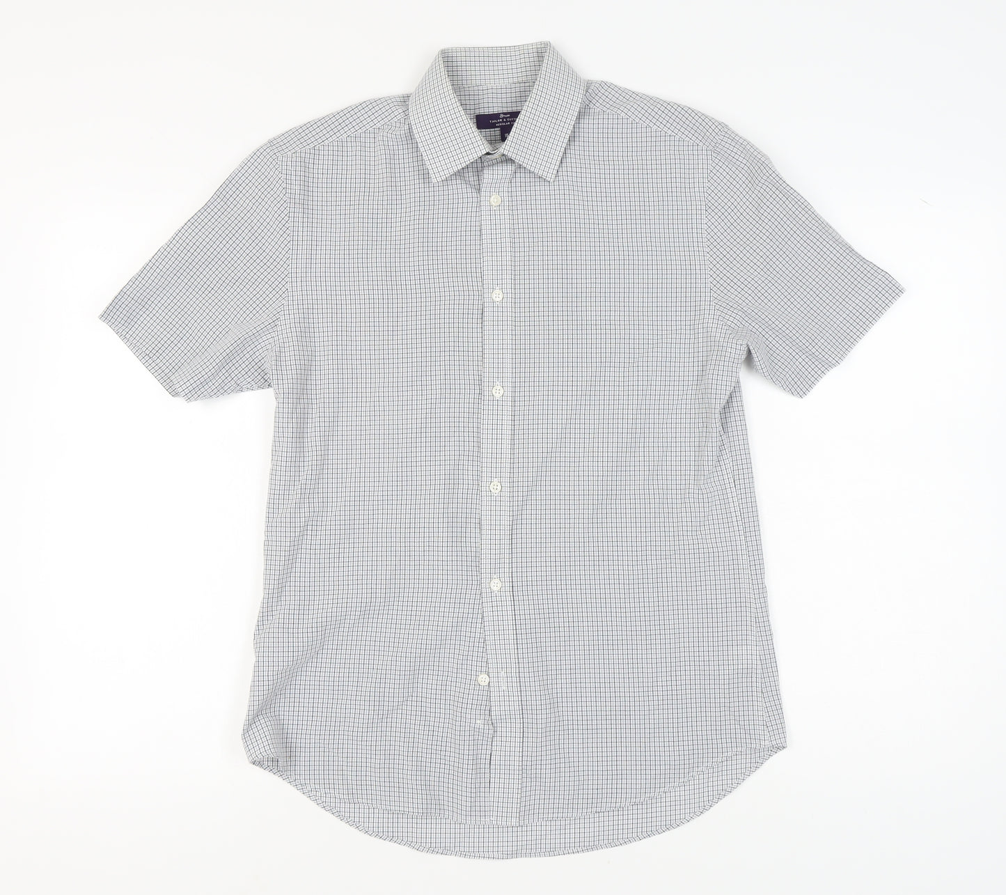 Tailor & Cutter Men's Grey Check Short Sleeve Shirt