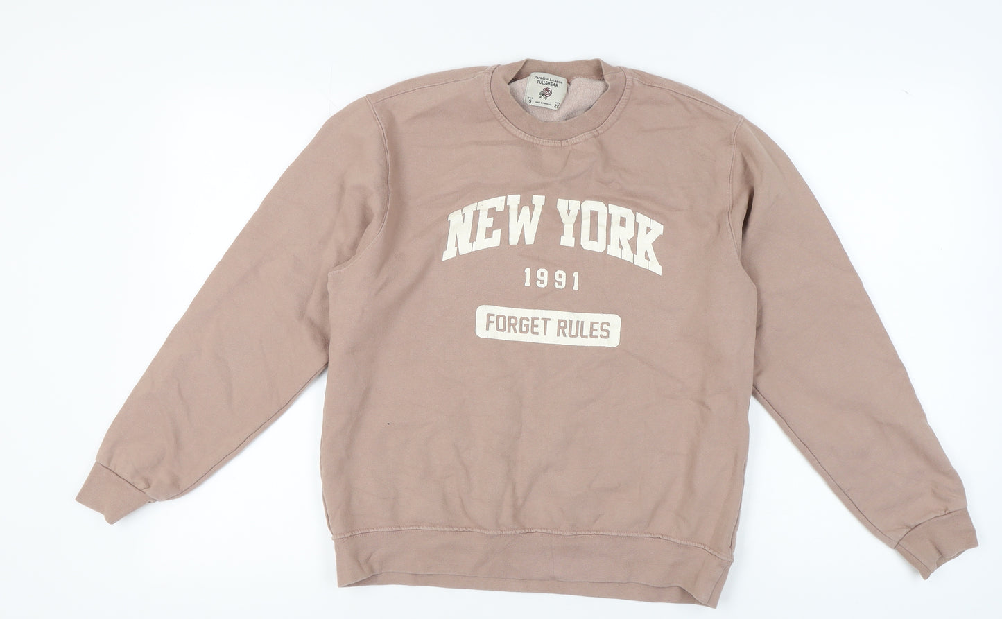 Pull&Bear Unisex Adults Brown S Logo Sweatshirt