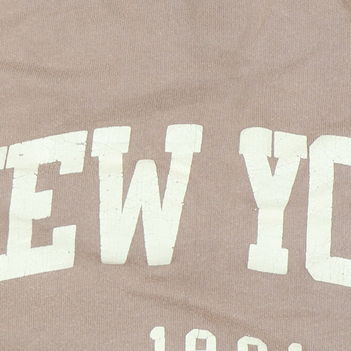Pull&Bear Unisex Adults Brown S Logo Sweatshirt