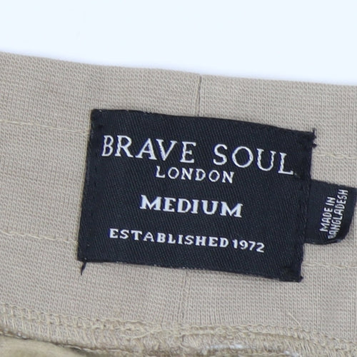 Brave Soul Men's Beige Jogger Trousers, M, Casual Fit