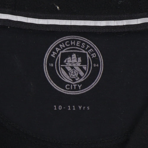 Manchester City Boys Black Hoodie 10-11 Years Football Style
