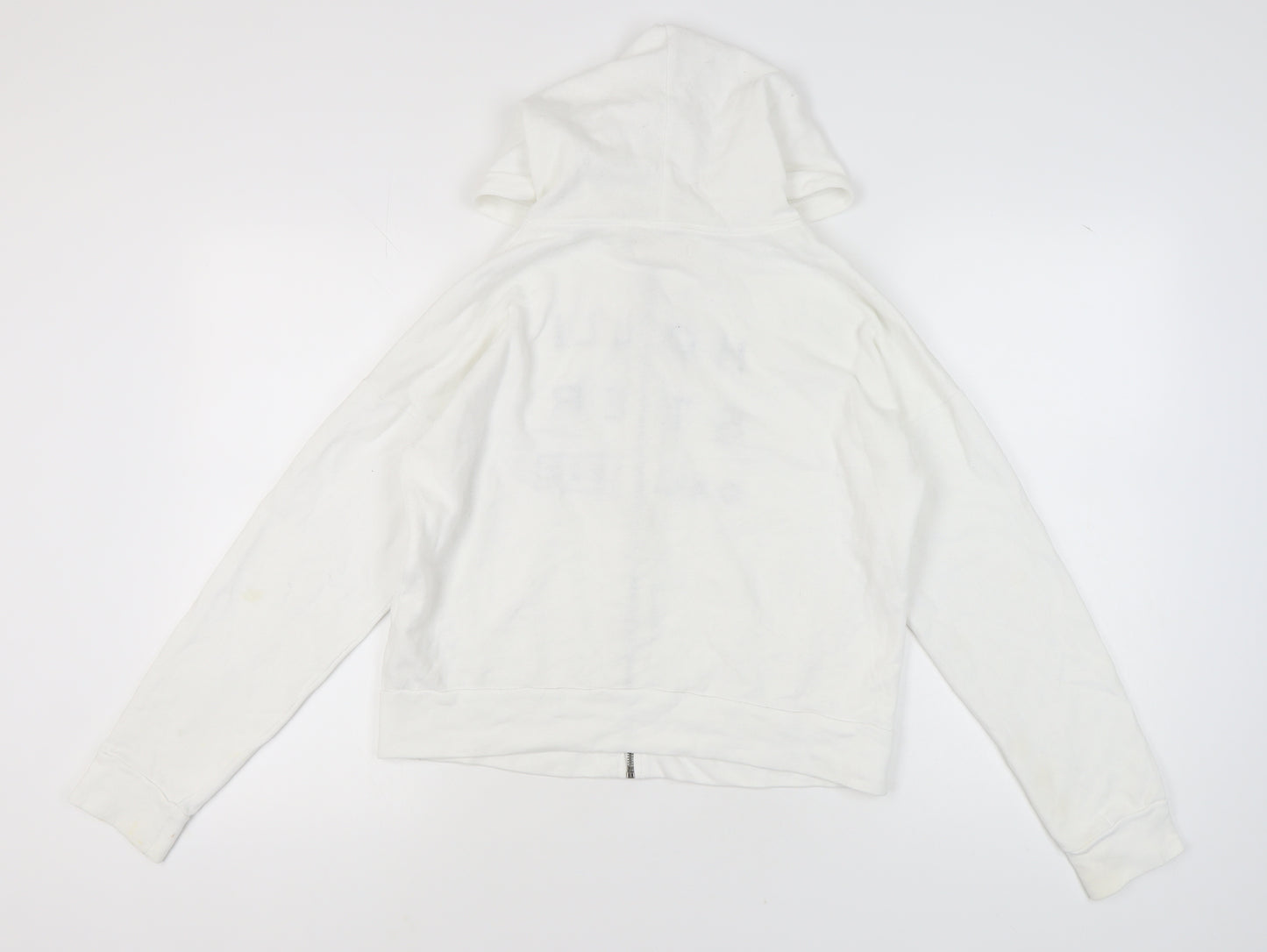 Hollister Women's White Full Zip Hoodie M
