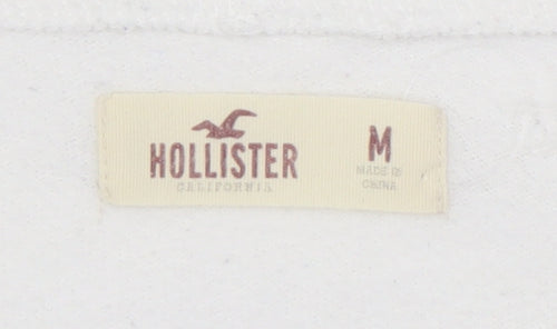 Hollister Women's White Full Zip Hoodie M