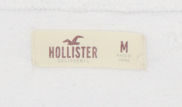 Hollister Women's White Full Zip Hoodie M