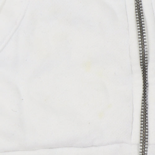 Hollister Women's White Full Zip Hoodie M