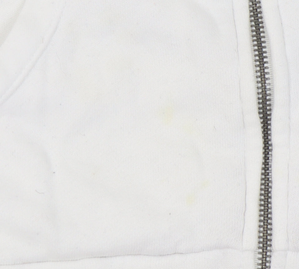 Hollister Women's White Full Zip Hoodie M