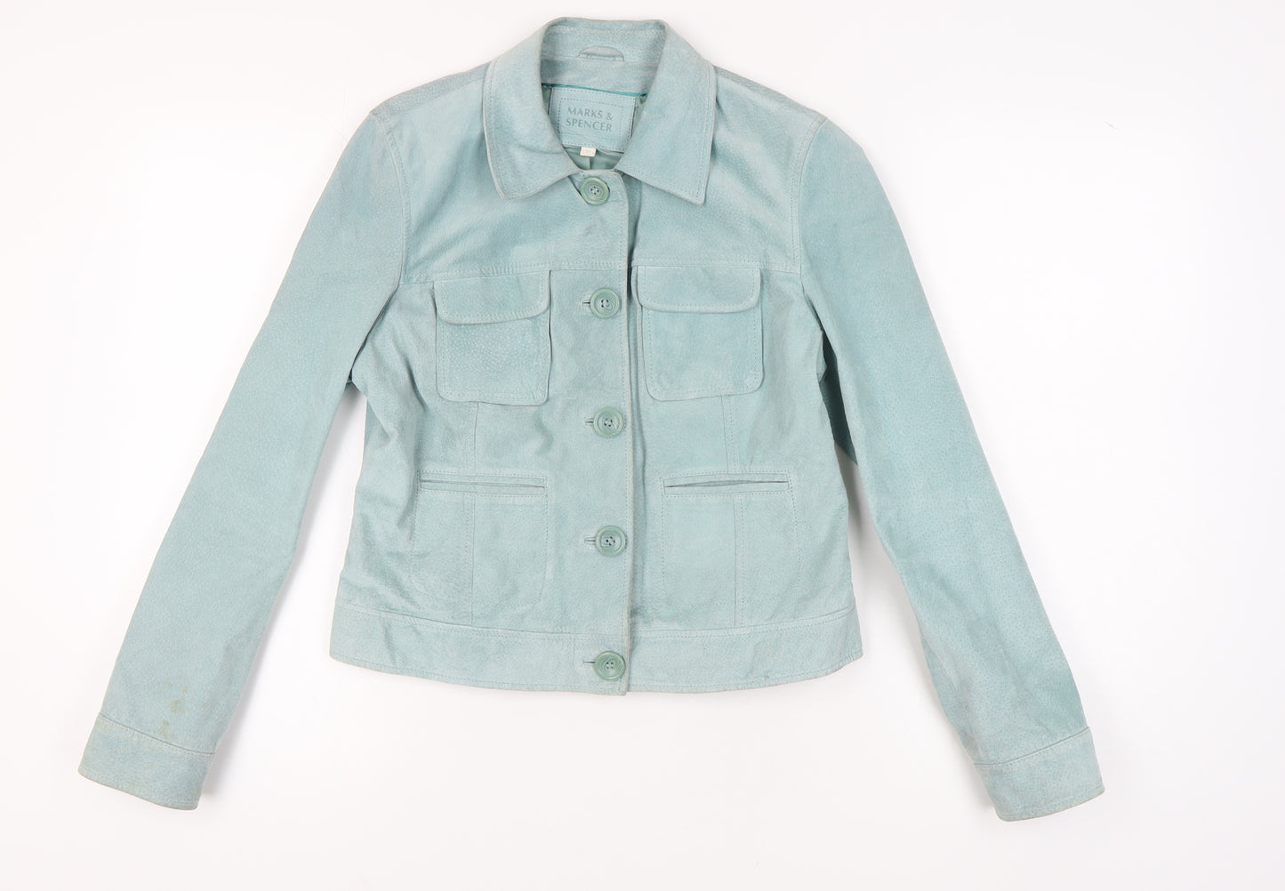 Marks and Spencer Women's Blue Suede Jacket, Size 14