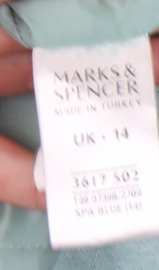Marks and Spencer Women's Blue Suede Jacket, Size 14