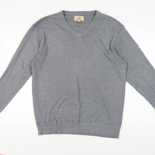Woodworm Golf Men's Grey XL Knit V-Neck Sweatshirt