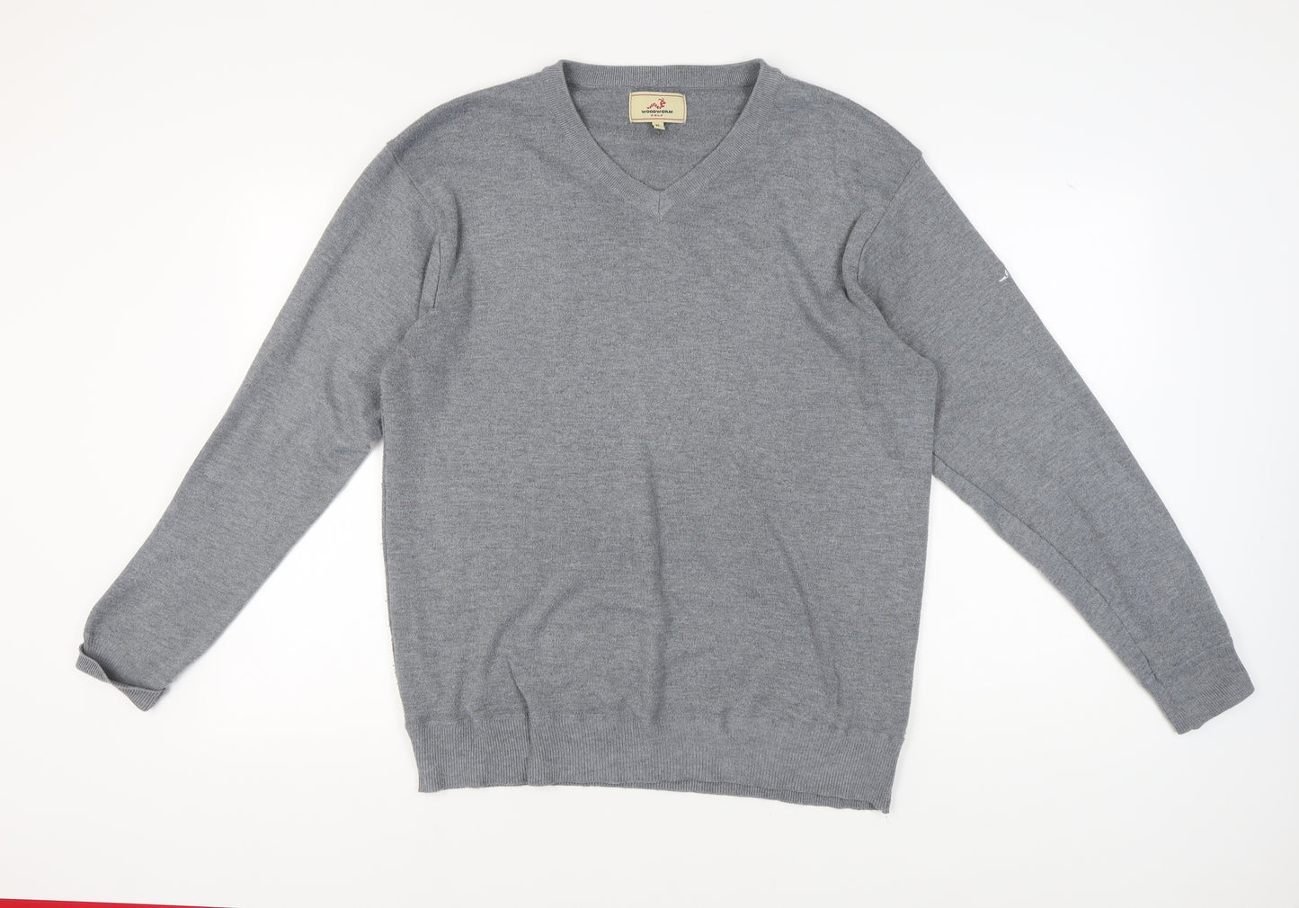 Woodworm Golf Men's Grey XL Knit V-Neck Sweatshirt