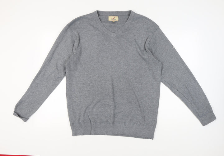 Woodworm Golf Men's Grey XL Knit V-Neck Sweatshirt