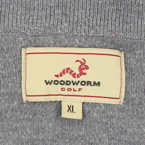 Woodworm Golf Men's Grey XL Knit V-Neck Sweatshirt