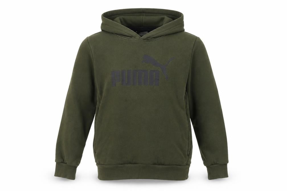 Front view of Puma boys’ green pullover hoodie - 9-10 years