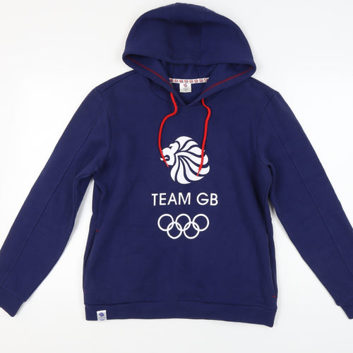 Team GB Blue Unisex Adults Hoodie, Size 18, Sports Theme