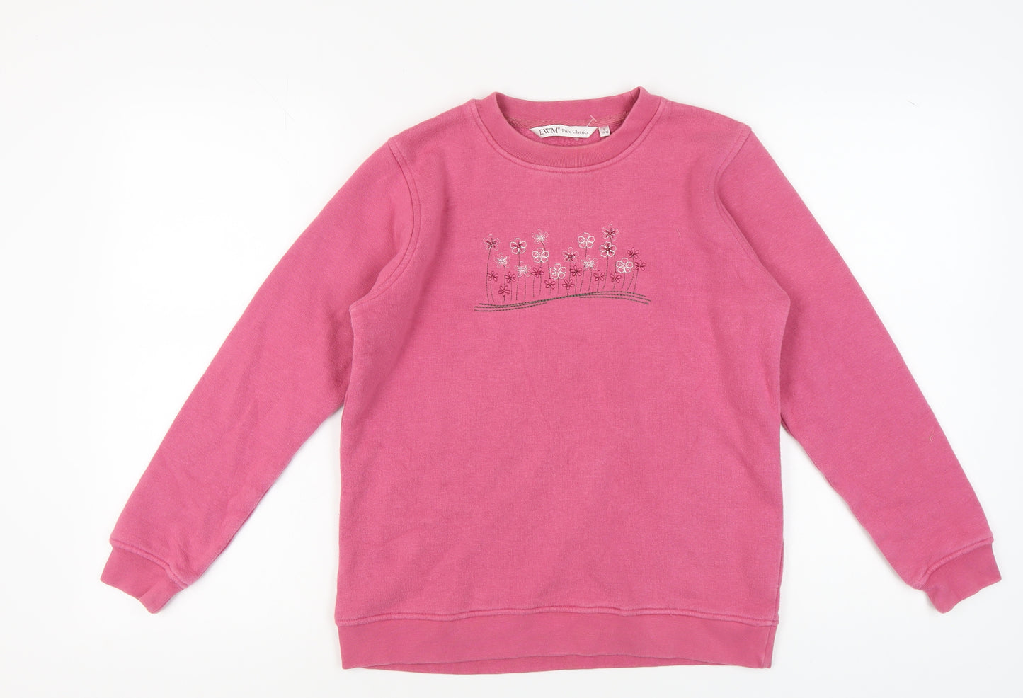 EWM Women's Pink Embroidered Sweatshirt, Size 10-12