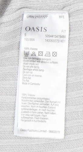 Oasis Women's Grey Cardigan Small V-Neck