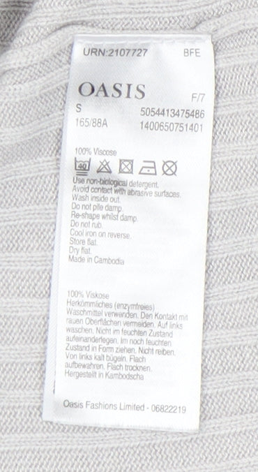 Oasis Women's Grey Cardigan Small V-Neck