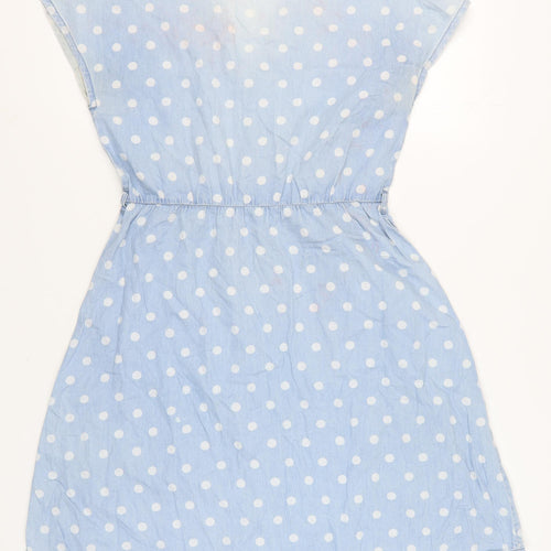 Cath Kidston Women's Blue Polka Dot Dress Size 12