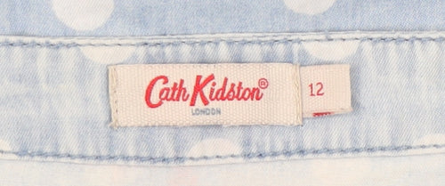 Cath Kidston Women's Blue Polka Dot Dress Size 12