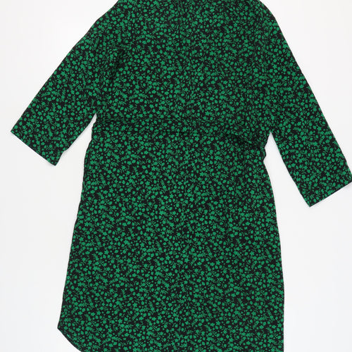 Mauvette Women's Green Floral Knee Length Dress