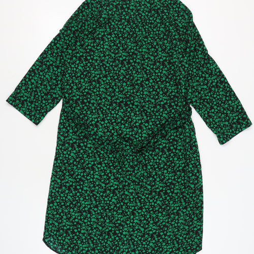 Mauvette Women's Green Floral Knee Length Dress