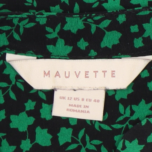 Mauvette Women's Green Floral Knee Length Dress