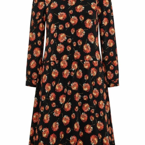 Warehouse Women's Black Floral Long Sleeve Dress Size 10
