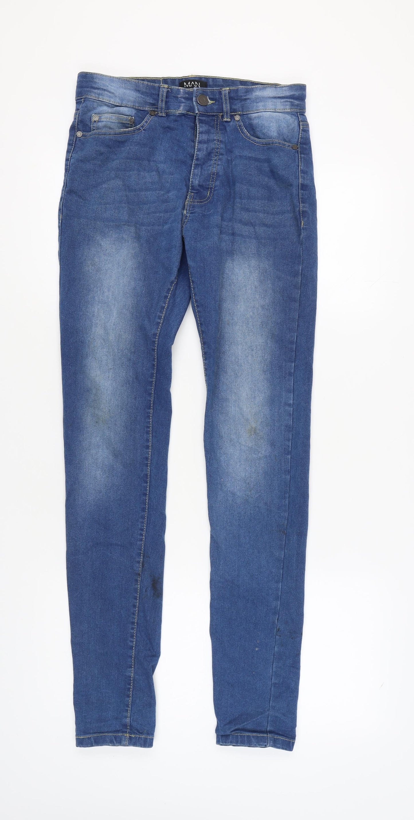 boohooMAN Men's Blue Slim Fit Skinny Jeans Size 30