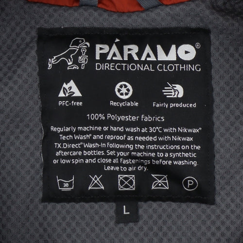Paramo Men's Red Parka Jacket L - Hooded Outdoor Wear