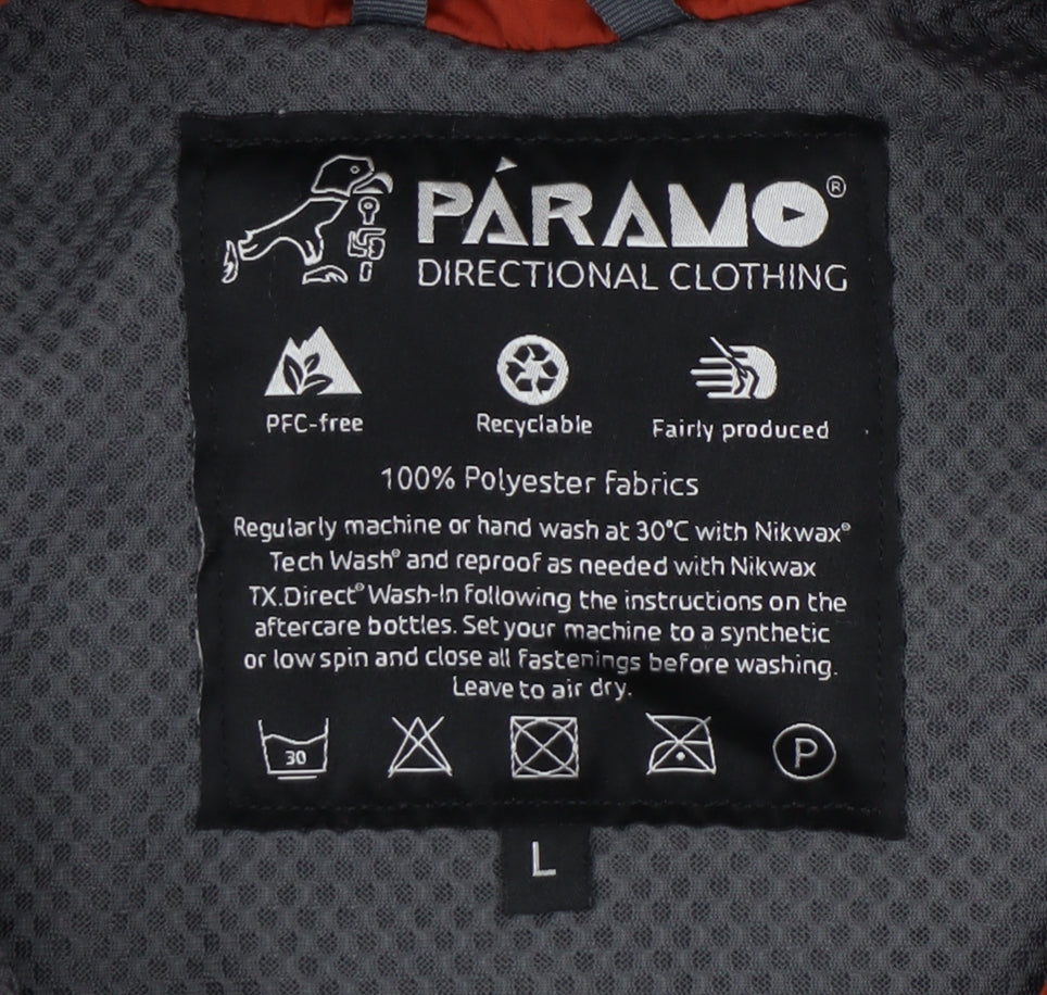 Paramo Men's Red Parka Jacket L - Hooded Outdoor Wear