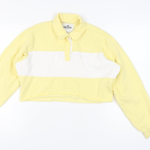 Hollister Women's Yellow Colourblock XS Pullover Sweatshirt