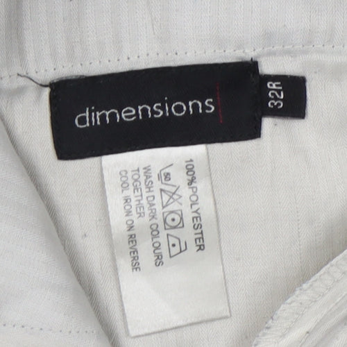Dimensions Men's Black Trousers, Size 32R, Polyester