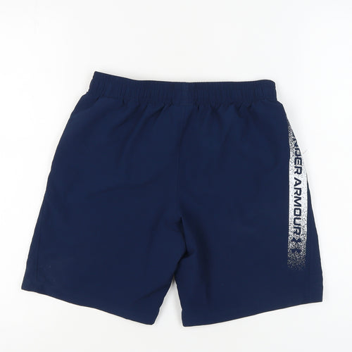 Under Armour Boys' Blue Athletic Shorts, Size L, Elastic Waist
