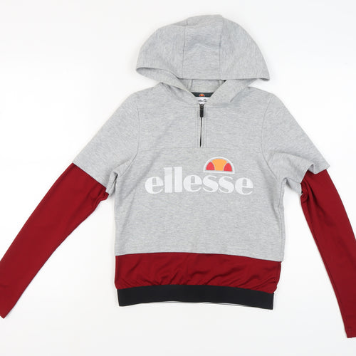 Ellesse Women's Grey Red Hoodie Size 6