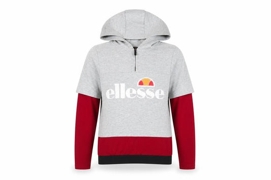 Front view of Ellesse Women's Grey Red Hoodie, size 6