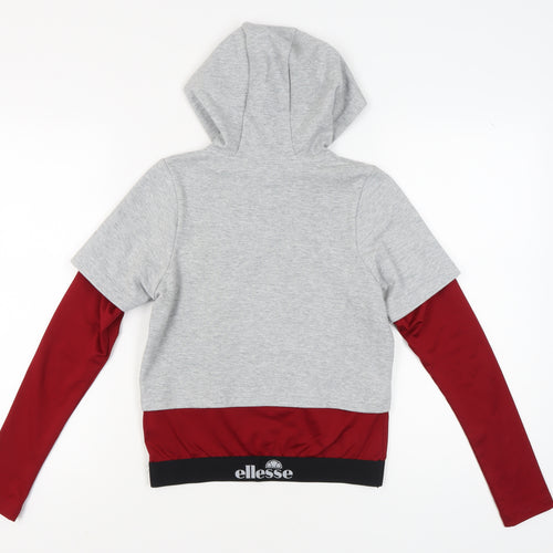 Ellesse Women's Grey Red Hoodie Size 6