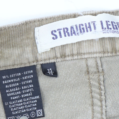 Angelo Litrico Men's Beige Corduroy Trousers 35x30