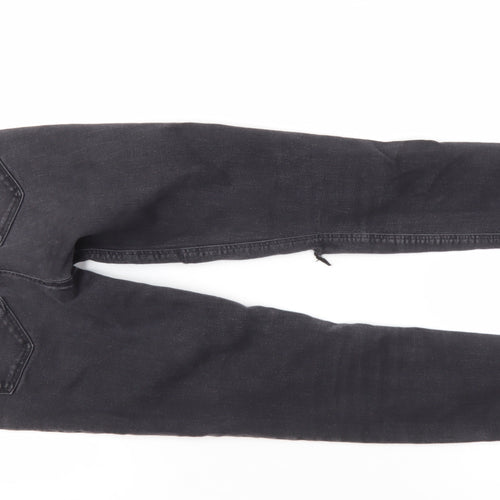 Topshop Women's Black Skinny Distressed Jeans Size 12