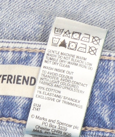 Marks and Spencer Women's Blue Boyfriend Jeans Size 10