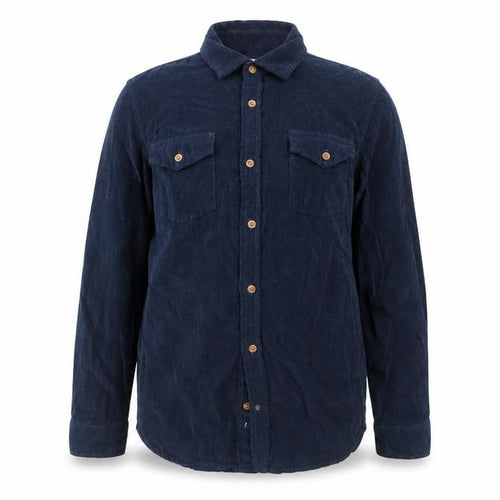La Redoute Boys Blue Button-Up Corduroy Shirt, Size 11-12Y